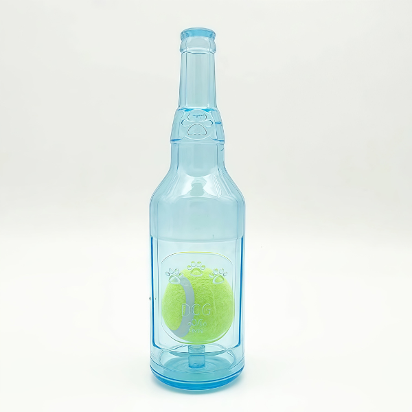 Jouet à mâcher bouteille avec balle pour chien – Amusement & anti-stress