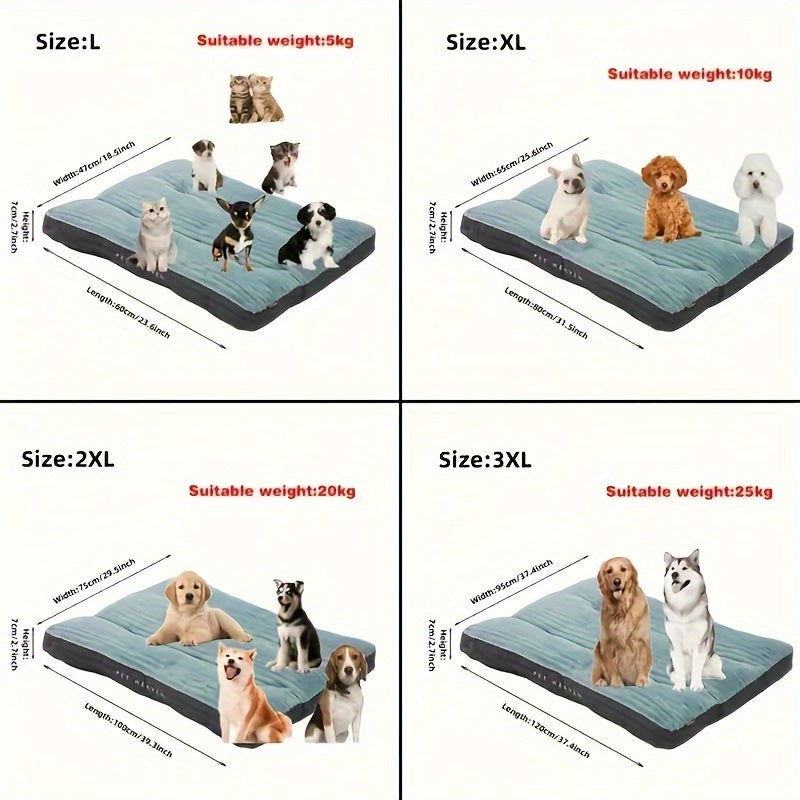 Lit matelas orthopédique à rayures pour Chien toutes saisons