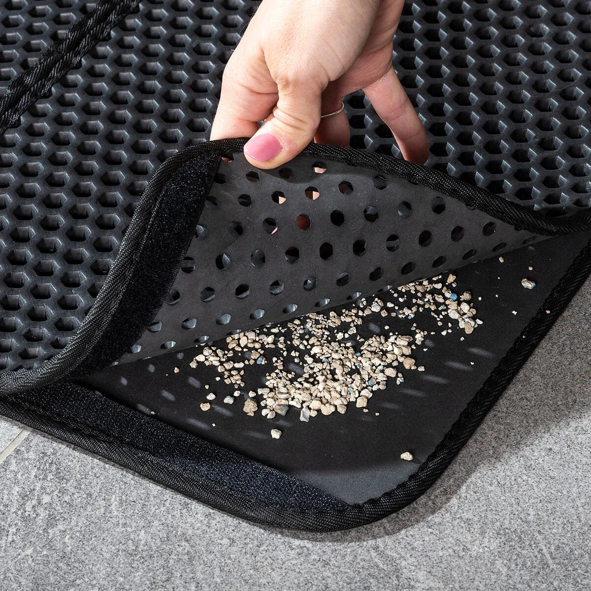 Tapis de litière pour chat – Double couche anti-projections